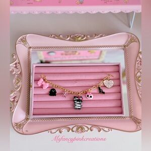Hello Kitty Mummy Gold Plated Charm Bracelet